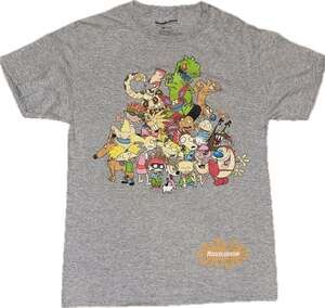 Mad Engine Nickelodeon 90s Cartoon Characters Graphic T-Shirt Size Small